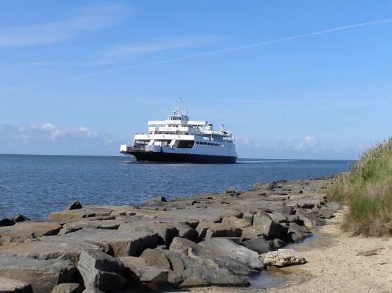 Cape May-Lewes ferry New Jersey approaching Cape May.