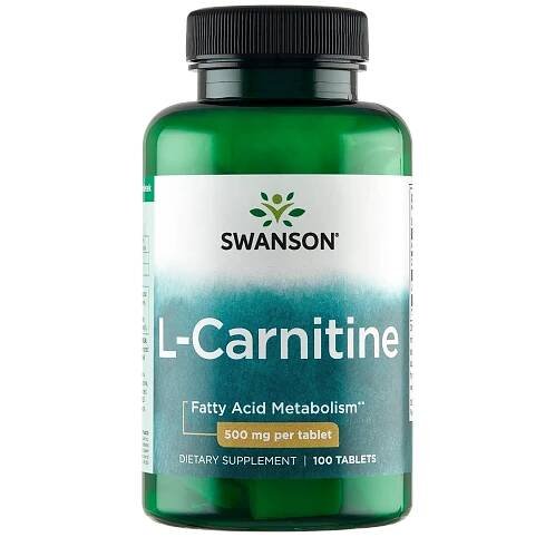 Swanson L-Carnitine, L-karnityna 500 mg, 100 tabletek