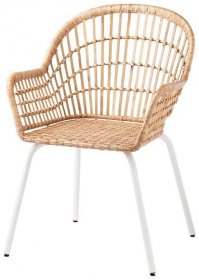 NILSOVE židle s područkami, ratan/bílá - IKEA