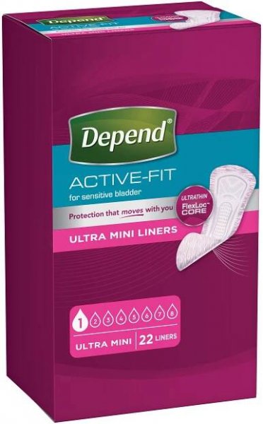Depend Active-Fit Ultra Mini inkontinenční vložky 22 ks