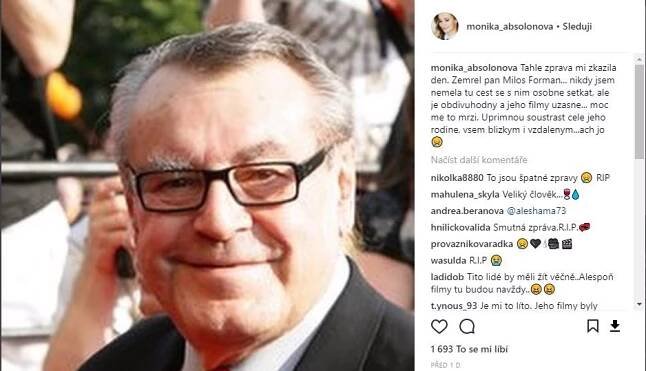 Monika vzpomíná na režiséra Miloše Formana.