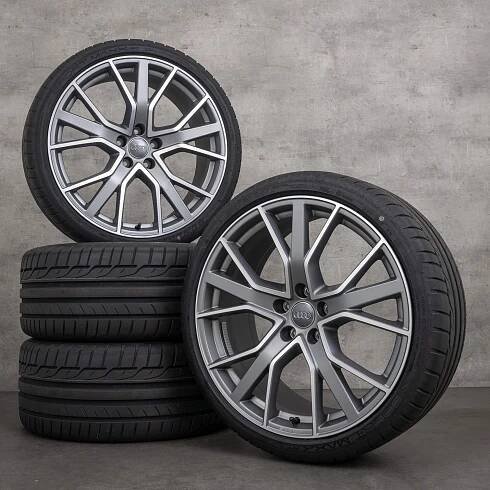 Originální letni disky Audi A5 S5 20" F5 8W B9 8W0601025EG titan matně lesklé soustružené NOVÉ