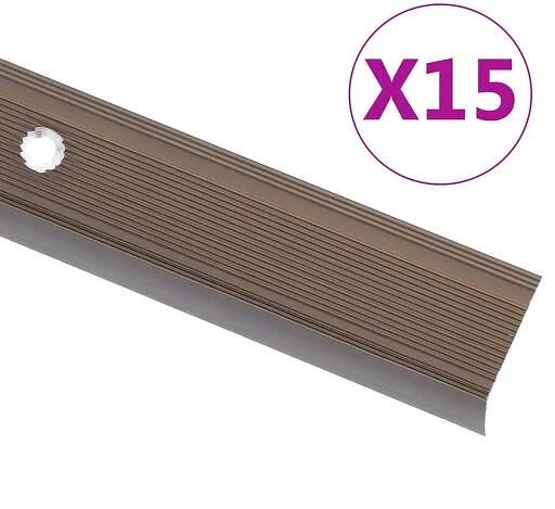 Schodové Hrany Ve Tvaru L 10 Ks Hliník 67 Cm Hnědé Hnědá / 90 cm (15 pcs) /