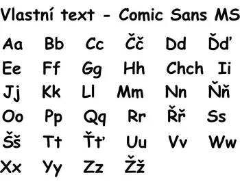 Samolepky na zeď-Vlastní text-Comic Sans - S (výška 1.písmene - 5 cm)