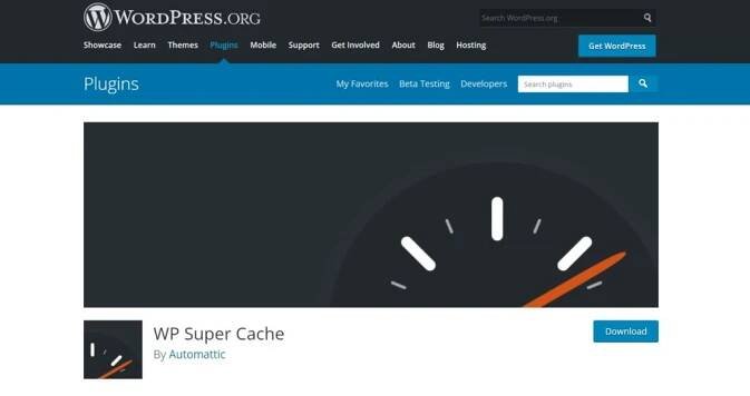 Wp super cache plugin
