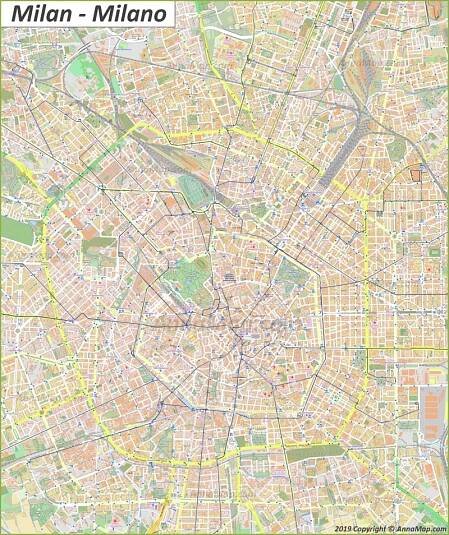 Detailed tourist map of Milan