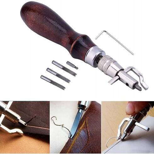 Kalhotková sada na šití kůže, perforátory, děrovač na kůži typu groover Značka Craftec
