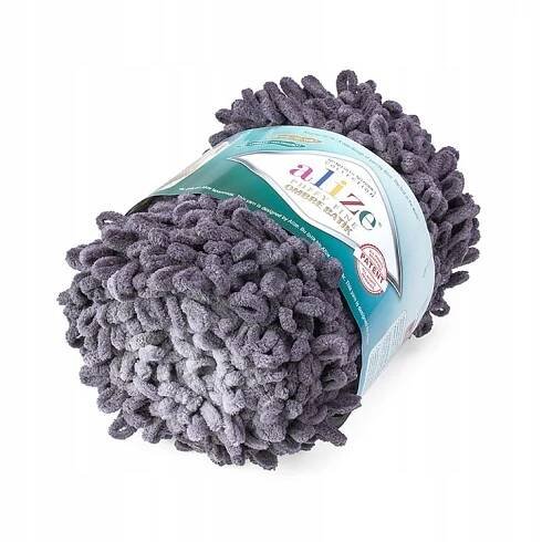 Vlna Alize Puffy Fine Ombre Batik č. 7243 stínovaná popelavá 500 g 73 m