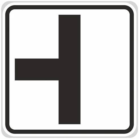 Dopravní značky plechové - Dodatkové: Tvar křižovatky (E2a)