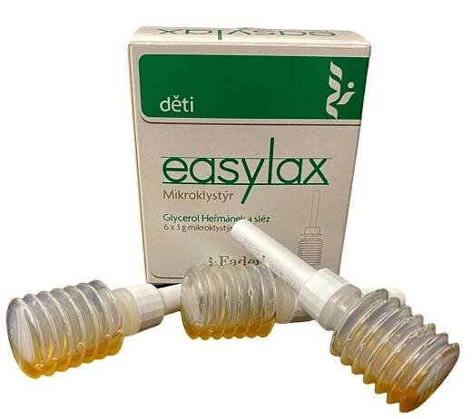 VIA Plutone Easylax dětské glycerolové projímadlo heřmánek a sléz, 6x 3 g
