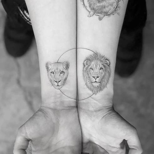 Tatuajes de león y leona