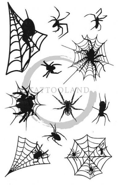 Tetování na Halloween: pavučina, síť, pavouci