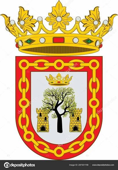 Stáhnout - Státní znak Olite je město a obec nacházející se v obci comarca de tafalla comarca, Merindad de Olite Merindad v Navarre, Španělsko. Vektorová ilustrace — Ilustrace