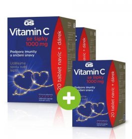 GS Vitamin C 1000 se šípky, 100+20 tablet, dárkové balení, 2+1 ZDARMA