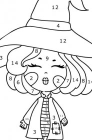 Omalovánka Malá čarodějnice - hrát podle čísel pro dospělé