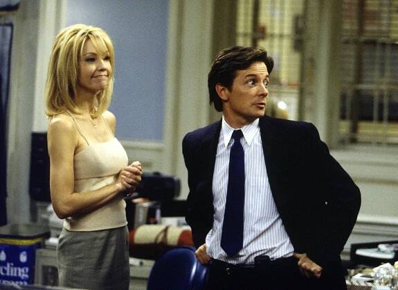 The pair first teamed up when Locklear joined Spin City in its fourth season, playing savvy campaign manager Caitlin Moore alongside Fox¿s character, Mike Flaherty, the deputy mayor of New York City; (seen in 1999)