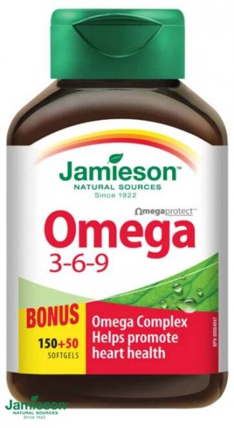 JAMIESON Omega 3-6-9 1200mg 150+50 kapslí