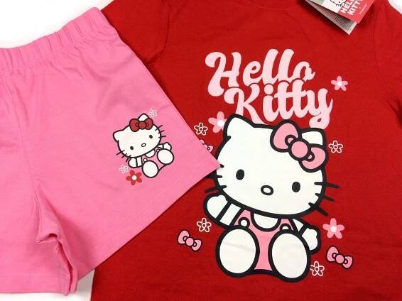 HELLO KITTY - NOVE - LETNI BAVLNENE PYZAMO - VEL. 128/7-8 LET | Aukro
