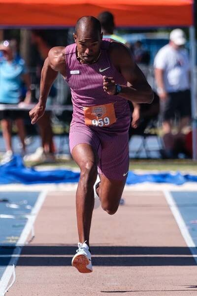 Christian Taylor competes in the Tom Jones Memorial Invitational in Gainesville Fl.