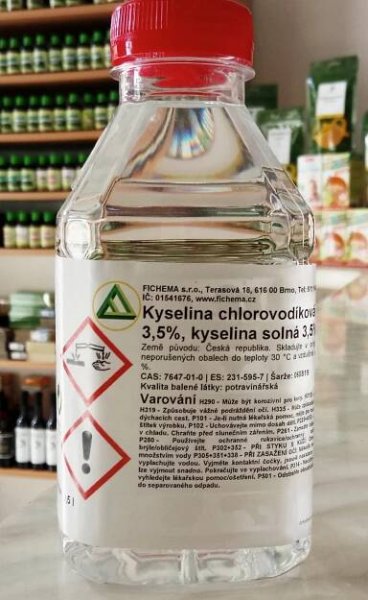 KYSELINA CHLOROVODÍKOVÁ HCI 3,5% 500ml