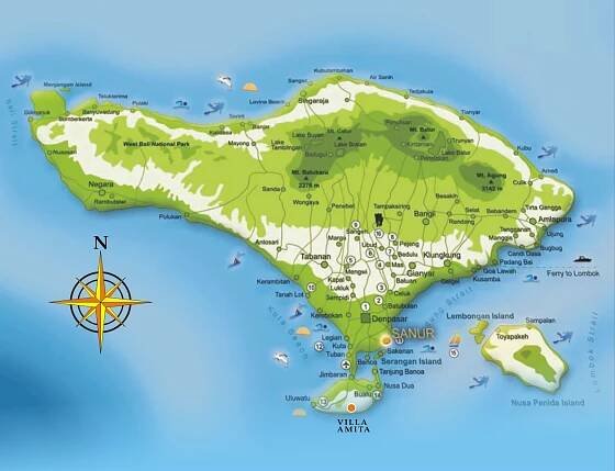 Map / location of Villa Amita, Bali