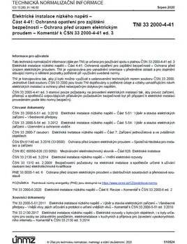 Technika TNI 33 2000-4-41 - Ochrana před úrazem el. proudem - Komentář k ČSN 33 2000-4-41 ed. 3