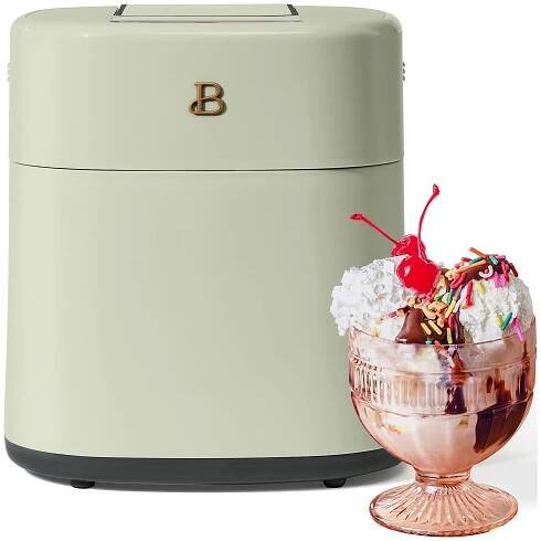 Beautiful 1.5 Qt Ice Cream Maker with Touch Activated Display, Sage Green by Drew Barrymore - Walmart.com