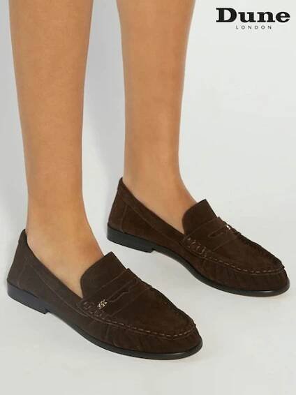 Dune London Brown Grisella Ruch Detail Penny Loafers (H15587) | AMD 66,480
