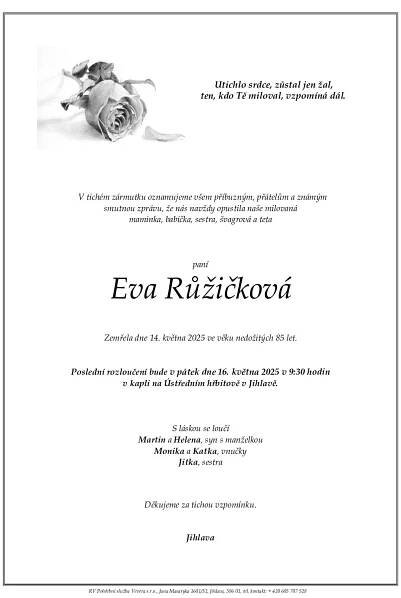 Eva Růžičková – RV Pohřební služba Vevera s.r.o.