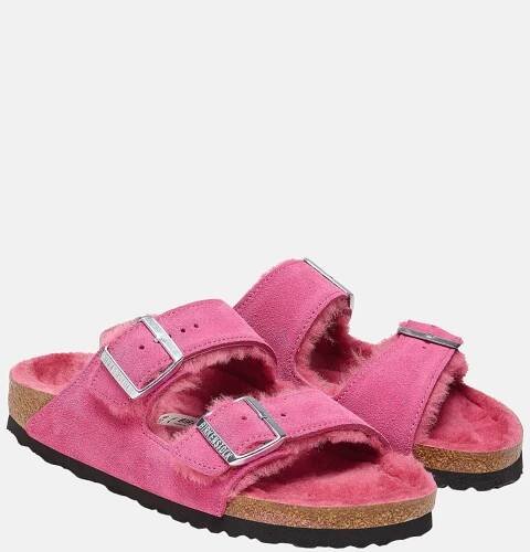 Růžové Regular pantofle Arizona Suede Shearling