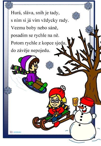 To to zebe, to to zebe, sníh nám padá z nebe – Základní škola Košaře