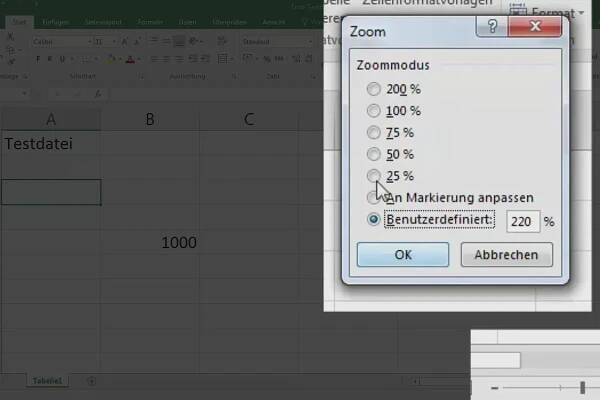 Upravit režim zoomu v aplikaci Excel