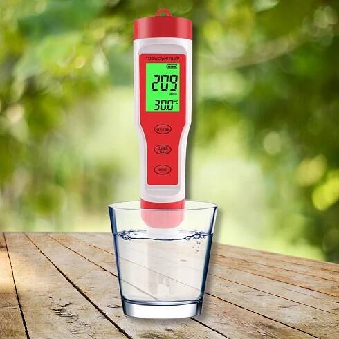 MĚŘIČ pH TDS EC KVALITY VODY TEPLOMĚR 4v1 OSMOZA ELEKTRONICKÉ MINERÁLY EAN (GTIN) 5904890522909