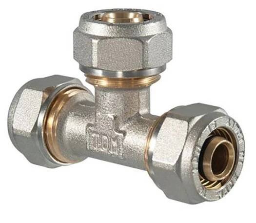 TDM svěrné šroubení na PEX/AL/PEX T-kus - 16 x 16 x 16 mm 50104516