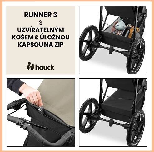 Sporotvní kočárek Hauck Runner 3 s ruční brzdou | Dětský růžek – kvalitní kočárky, autosedačky a vše ostatní pro miminka