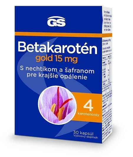 GS Betakarotén gold 15 mg s nechtíkom a šafranom 30 kapsúl