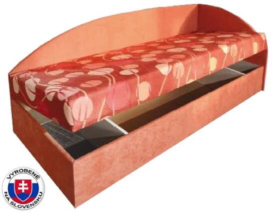 Jednolůžková postel (válenda) 80 cm Mamie (s pružinovou matrací) (P)