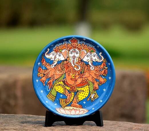 Blue Panchmukhi Ganesh Wallplate