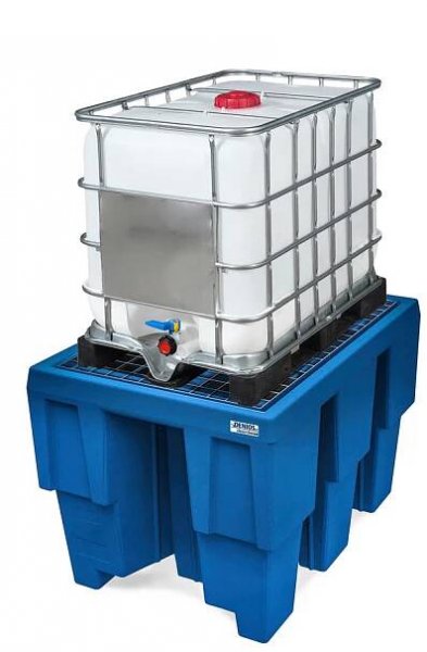 Záchytná vana classic-line z polyethylenu (PE), pro 1 IBC nádrž à 600 litrů, se zinkovaným roštem - 2