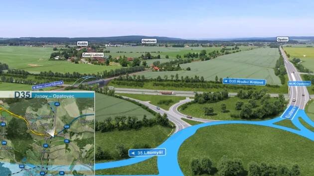 VIZUALIZACE: Stavba dálnice D35 z Janova do Opatovce začne už za měsíc
