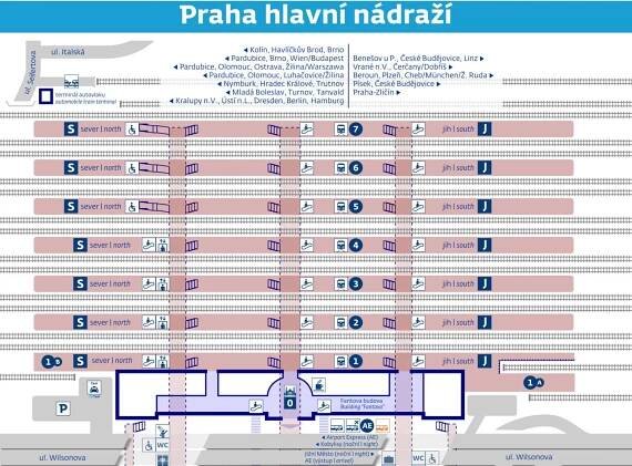 Hlavní nádraží Praha: Plánek, Úschovna, Webkamera, Obchody