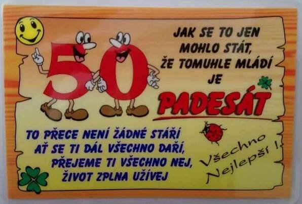 Dárkoviny Vtipné přání k narozeninám - 50 let