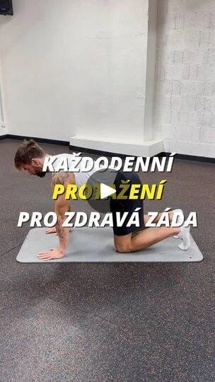 a man is doing an exercise on a mat with the words pro zdrava zada