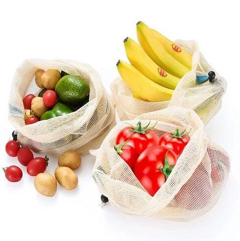 Cotton Mesh Drawstring Bags
