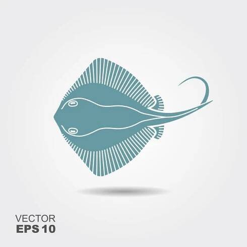 ikona ryby stingray - manta stock ilustrace