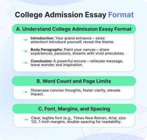 admission essay format