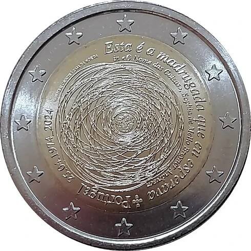 2 Euro Portugalsko 2024 Karafiátová revoluce UNC - Písek - Bazar