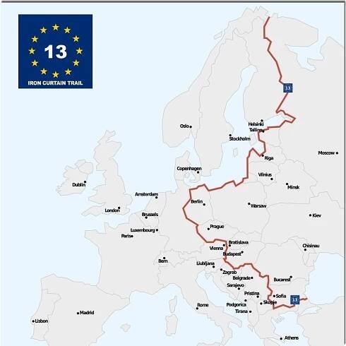 mapka cyklotrasy Eurovelo 13