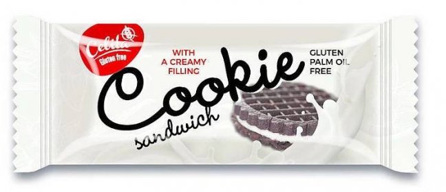 Cookie sandwich 36g - kakaové sušenky plněné krémovou náplní s vanilkovou příchutí CELITA
