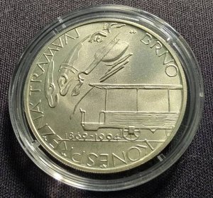 Pamětní mince ČNB z roku 1994 200 Kč Koněspřežka v Brně ,BK - Numismatika